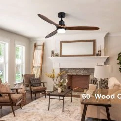 60 in. Black Ceiling Fan With Light Kit by KINWELL -KINWELL shop black kinwell ceiling fans with lights uckbs 6003 1f 1000