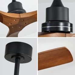 52 in. Indoor Black Ceiling Fan by KINWELL -KINWELL shop black kinwell ceiling fans without lights uc5247 dc wd 4f 1000