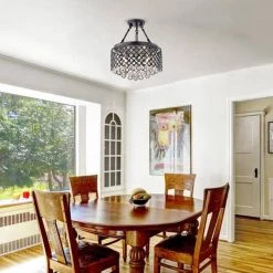 Contemporary 13.6 in. 4-Light Back Semi-Flush Mount by KINWELL -KINWELL shop black kinwell flush mount lights bsc gs004 fa 1000