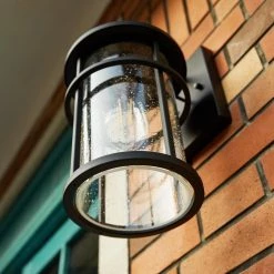 1-Light Black Not Solar Outdoor Wall Lantern Sconce with Clear Glass Shade (2-Pack) by Pia Ricco -KINWELL shop black pia ricco outdoor sconces 14631 2pk 31 1000