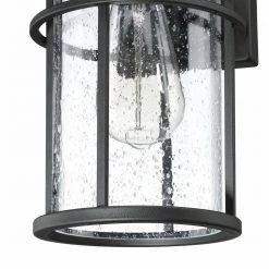 1-Light Black Not Solar Outdoor Wall Lantern Sconce with Clear Glass Shade (2-Pack) by Pia Ricco -KINWELL shop black pia ricco outdoor sconces 14631 2pk 44 1000