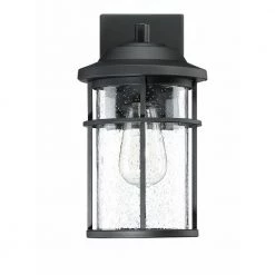 1-Light Black Not Solar Outdoor Wall Lantern Sconce with Clear Glass Shade (2-Pack) by Pia Ricco -KINWELL shop black pia ricco outdoor sconces 14631 2pk c3 1000