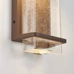 Para Bronze Modern Integrated LED Outdoor Garage and Porch Light Wall Lantern Sconce with Bubble Glass by Artika -KINWELL shop bronze artika outdoor sconces para bz hdc c3 1000