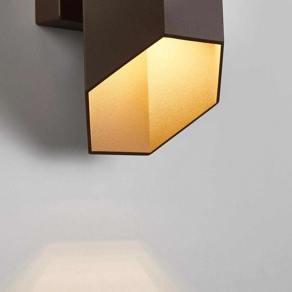 Hexa Bronze Modern Integrated LED Outdoor Garage and Porch Light Wall Lantern Sconce by Artika 7 Hexa Bronze Modern Integrated LED Outdoor Garage and Porch Light Wall Lantern Sconce by Artika - Image 5