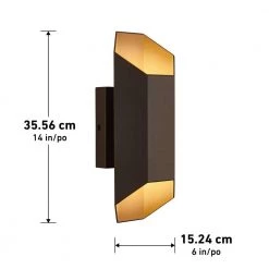 Hexa Bronze Modern Integrated LED Outdoor Garage and Porch Light Wall Lantern Sconce by Artika 10 Hexa Bronze Modern Integrated LED Outdoor Garage and Porch Light Wall Lantern Sconce by Artika -KINWELL shop broze artika outdoor sconces hexa bz hdc 40 1000