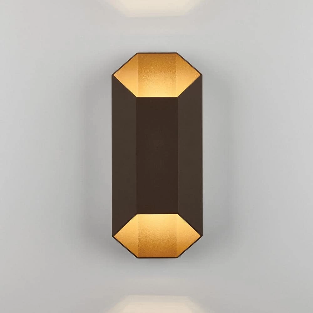 Hexa Bronze Modern Integrated LED Outdoor Garage and Porch Light Wall Lantern Sconce by Artika 8 Hexa Bronze Modern Integrated LED Outdoor Garage and Porch Light Wall Lantern Sconce by Artika - Image 6