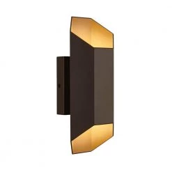 Hexa Bronze Modern Integrated LED Outdoor Garage and Porch Light Wall Lantern Sconce by Artika