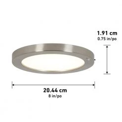 Lumo 8 in. 1-Light Brushed Nickel Modern LED Flush Mount Ceiling Light for Hallway (2-Pack) by Artika 10 Lumo 8 in. 1-Light Brushed Nickel Modern LED Flush Mount Ceiling Light for Hallway (2-Pack) by Artika -KINWELL shop brushed nickel artika flush mount lights cl co8 c 40 1000