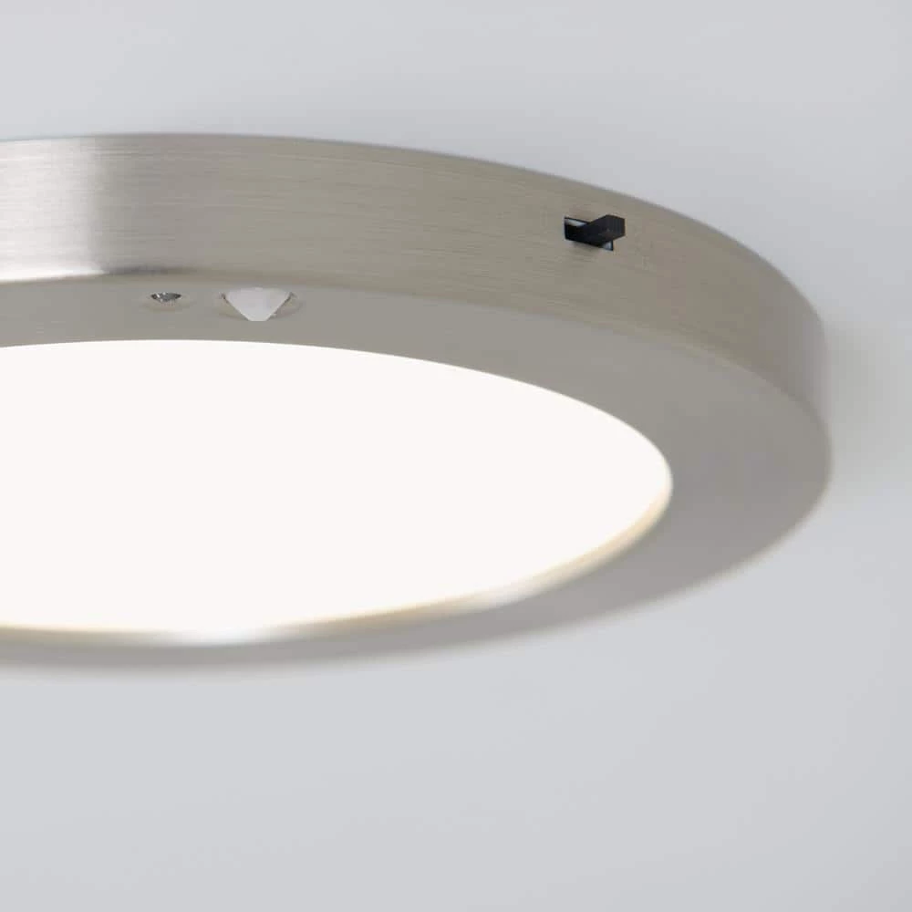 Lumo 8 in. 1-Light Brushed Nickel Modern LED Flush Mount Ceiling Light for Hallway (2-Pack) by Artika 8 Lumo 8 in. 1-Light Brushed Nickel Modern LED Flush Mount Ceiling Light for Hallway (2-Pack) by Artika - Image 6