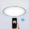 Pluto 13 in. 1-Light White Smart Selectable Programmable LED Modern Flush Mount Ceiling Light for Bedroom and Hallway by Artika -KINWELL shop brushed nickel artika flush mount lights cl srw 64 1000