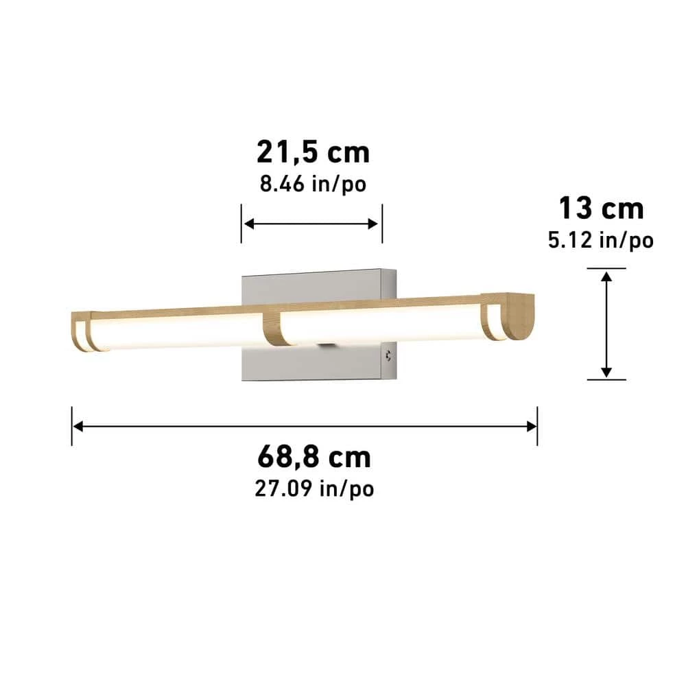 Koben 27 in. 1-Light Brushed Nickel LED Modern Bath Vanity Light Bar for Bathroom by Artika 5 Koben 27 in. 1-Light Brushed Nickel LED Modern Bath Vanity Light Bar for Bathroom by Artika - Image 3