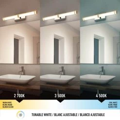 Koben 27 in. 1-Light Brushed Nickel LED Modern Bath Vanity Light Bar for Bathroom by Artika 13 Koben 27 in. 1-Light Brushed Nickel LED Modern Bath Vanity Light Bar for Bathroom by Artika -KINWELL shop brushed nickel artika vanity lighting van koc hd2wd 4f 1000