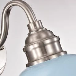 1-Light Brushed Nickel Dimmable Barn Light Sconce with Metal by Jushua -KINWELL shop brushed nickel jushua vanity lighting gol a40011 1f 1000