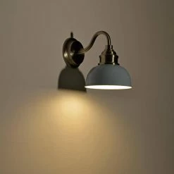 1-Light Brushed Nickel Dimmable Barn Light Sconce with Metal by Jushua -KINWELL shop brushed nickel jushua vanity lighting gol a40011 4f 1000