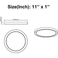11 in. 15-Watt 1-Ceiling 1000 Lumens Light Dimmable Selectable LED Flush Mount, CRI 81 CCT 3000K by KINWELL -KINWELL shop brushed nickel kinwell flush mount lights cl040a 1 1d 1000