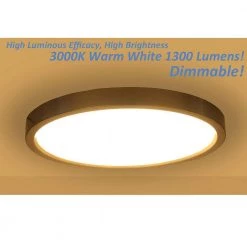 11 in. 15-Watt 1-Ceiling 1000 Lumens Light Dimmable Selectable LED Flush Mount, CRI 81 CCT 3000K by KINWELL -KINWELL shop brushed nickel kinwell flush mount lights cl040a 1 1f 1000