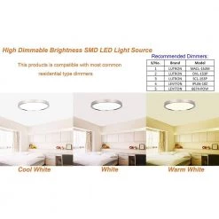 11 in. 15-Watt 1-Ceiling 1000 Lumens Light Dimmable Selectable LED Flush Mount, CRI 81 CCT 3000K by KINWELL -KINWELL shop brushed nickel kinwell flush mount lights cl040a 1 76 1000