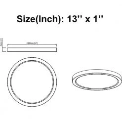 13 in. 20-Watt 1-Ceiling 1300 Lumens Light Dimmable Selectable LED Flush Mount, CRI 81 CCT 3000K by KINWELL -KINWELL shop brushed nickel kinwell flush mount lights cl040b 1 1d 1000