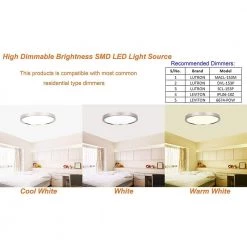 13 in. 20-Watt 1-Ceiling 1300 Lumens Light Dimmable Selectable LED Flush Mount, CRI 81 CCT 3000K by KINWELL -KINWELL shop brushed nickel kinwell flush mount lights cl040b 1 76 1000