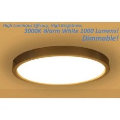 13 in. 20-Watt 1-Ceiling 1300 Lumens Light Dimmable Selectable LED Flush Mount, CRI 81 CCT 3000K by KINWELL -KINWELL shop brushed nickel kinwell flush mount lights cl040b 1 c3 1000