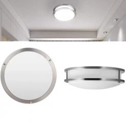 10 in. 16-Watt 1-Light Ceiling Double Ring Dimmable Selectable LED Flush Mount, CRI 80 1120 Lumens CCT 3000K by KINWELL -KINWELL shop brushed nickel kinwell flush mount lights dr011016d 830b 1f 1000