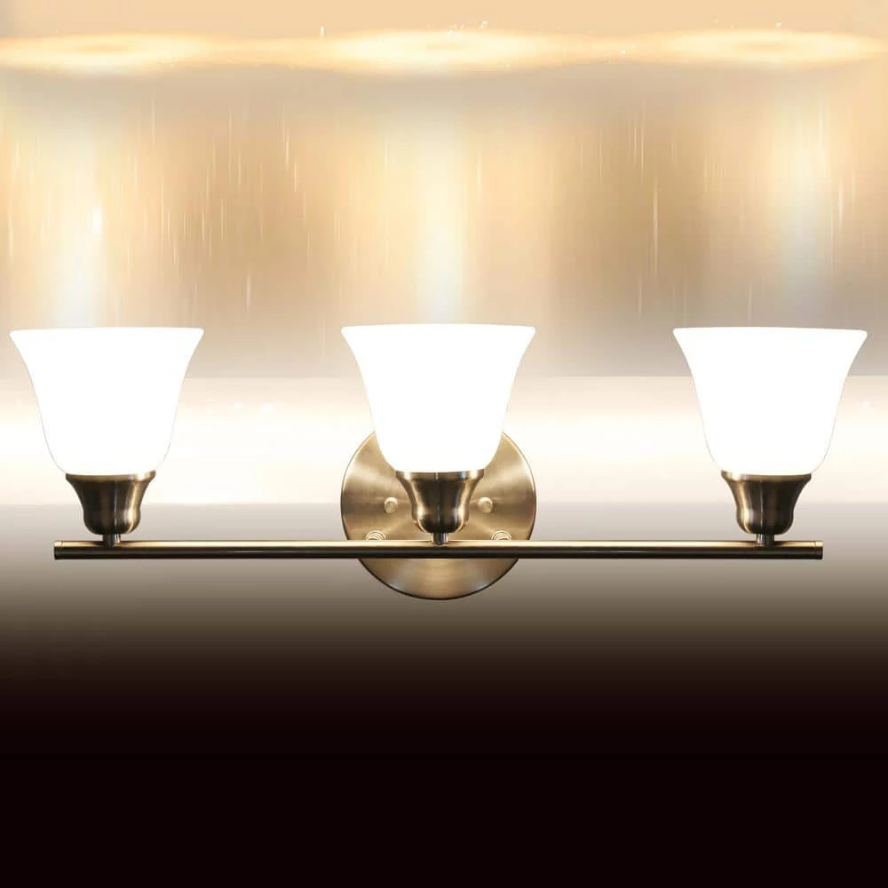 24 in. 3-Lights Brushed Nickel LED Vanity Light Bar by KINWELL 6 24 in. 3-Lights Brushed Nickel LED Vanity Light Bar by KINWELL - Image 4