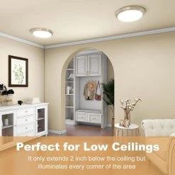 1-Light Brushed Nickel Selectable LED Flush Mount Ceiling Light by Pia Ricco -KINWELL shop brushed nickel pia ricco flush mount lights 1jay a 11195cbn 1f 1000