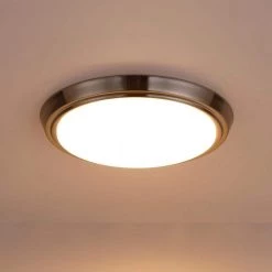 1-Light Brushed Nickel Selectable LED Flush Mount Ceiling Light by Pia Ricco