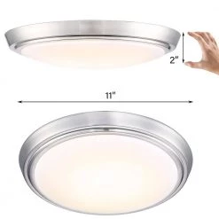 1-Light Brushed Nickel Selectable LED Flush Mount Ceiling Light by Pia Ricco -KINWELL shop brushed nickel pia ricco flush mount lights 1jay a 11195cbn c3 1000