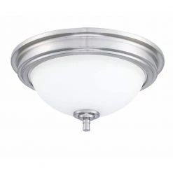Dome 2-Light 13 in. Brushed Nickle Finish Ceiling Fixture Flush Mount by Pia Ricco -KINWELL shop brushed nickle finish pia ricco flush mount lights 1jay 75842 1f 1000