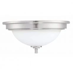 Dome 2-Light 13 in. Brushed Nickle Finish Ceiling Fixture Flush Mount by Pia Ricco -KINWELL shop brushed nickle finish pia ricco flush mount lights 1jay 75842 66 1000