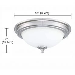 Dome 2-Light 13 in. Brushed Nickle Finish Ceiling Fixture Flush Mount by Pia Ricco -KINWELL shop brushed nickle finish pia ricco flush mount lights 1jay 75842 76 1000