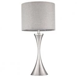 27.19 in. 1-Light Brushed Nickle Table Lamp with Grey Fabric Shade (2-Packs) by Pia Ricco -KINWELL shop brushed nickle pia ricco table lamps 1jay 2102bn 4f 1000