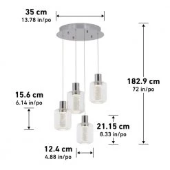 Essence Globe 25-Watt Integrated LED 4-Light Chrome Modern Hanging Pendant Light Chandelier for Kitchen Dining Room by Artika -KINWELL shop chrome artika chandeliers chg4ls 40 1000