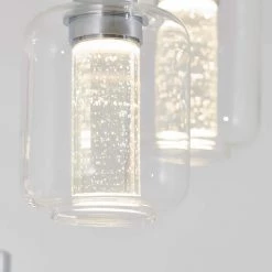 Essence Globe 25-Watt Integrated LED 4-Light Chrome Modern Hanging Pendant Light Chandelier for Kitchen Dining Room by Artika -KINWELL shop chrome artika chandeliers chg4ls c3 1000