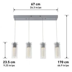 Hologram 21-Watt Integrated LED 4-Light Chrome Modern Hanging Pendant Light for Dining Room by Artika 10 Hologram 21-Watt Integrated LED 4-Light Chrome Modern Hanging Pendant Light for Dining Room by Artika -KINWELL shop chrome artika chandeliers hol4p hd2 40 1000