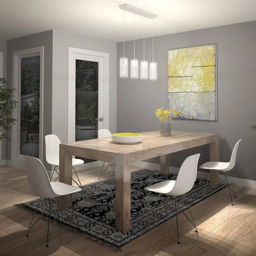 Hologram 21-Watt Integrated LED 4-Light Chrome Modern Hanging Pendant Light for Dining Room by Artika 6 Hologram 21-Watt Integrated LED 4-Light Chrome Modern Hanging Pendant Light for Dining Room by Artika - Image 4