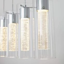 Essence 4-Light Chrome Modern Integrated LED Island Light Hanging Pendant Light Chandelier for Kitchen Dining Room by Artika -KINWELL shop chrome artika chandeliers ome59b hd2d 1f 1000