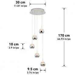 Oracle 22-Watt Integrated LED 5-Light Chrome Modern Hanging Pendant Light Chandelier for Kitchen and Staircase by Artika -KINWELL shop chrome artika chandeliers ora5l hd2 40 1000