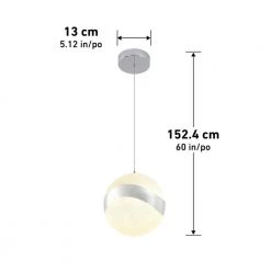 Wavey 7-Watt 1-Light Integrated LED Chrome Modern Hanging Pendant Light for Kitchen Island by Artika -KINWELL shop chrome artika chandeliers pdt 1wa 40 1000