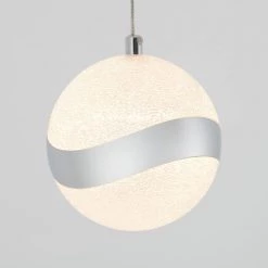 Wavey 7-Watt 1-Light Integrated LED Chrome Modern Hanging Pendant Light for Kitchen Island by Artika -KINWELL shop chrome artika chandeliers pdt 1wa c3 1000
