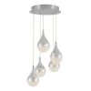 Glitzer 30-Watt Integrated LED 5-Light Chrome Modern Hanging Pendant Light for Living Room by Artika -KINWELL shop chrome artika chandeliers pdt 5gl rn 64 1000