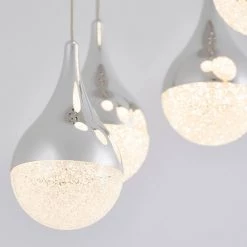 Glitzer 30-Watt Integrated LED 5-Light Chrome Modern Hanging Pendant Light for Living Room by Artika 15 Glitzer 30-Watt Integrated LED 5-Light Chrome Modern Hanging Pendant Light for Living Room by Artika -KINWELL shop chrome artika chandeliers pdt 5gl rn fa 1000