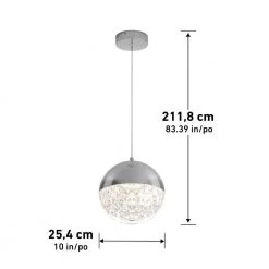 Carat Ball 15-Watt Integrated LED Chrome Pendant by Artika 15 Carat Ball 15-Watt Integrated LED Chrome Pendant by Artika -KINWELL shop chrome artika chandeliers pdt cac cr 4f 1000