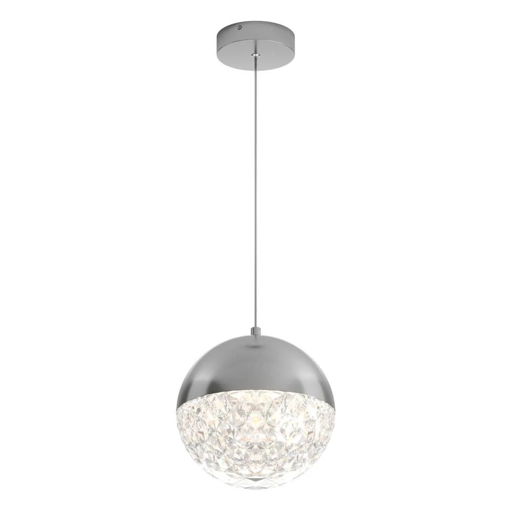 Carat Ball 15-Watt Integrated LED Chrome Pendant by Artika 3 Carat Ball 15-Watt Integrated LED Chrome Pendant by Artika