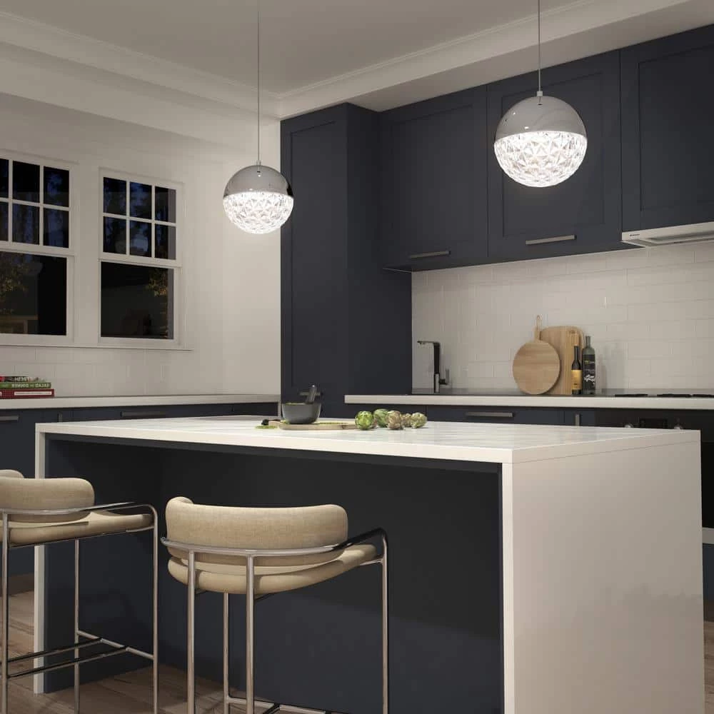 Carat Ball 15-Watt Integrated LED Chrome Pendant by Artika 4 Carat Ball 15-Watt Integrated LED Chrome Pendant by Artika - Image 2