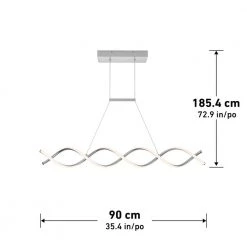 DNA Linear 16-Watt Integrated LED Chrome Modern Hanging Pendant Light for Kitchen Island by Artika -KINWELL shop chrome artika chandeliers pdt dl cr 40 1000