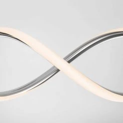 DNA Linear 16-Watt Integrated LED Chrome Modern Hanging Pendant Light for Kitchen Island by Artika -KINWELL shop chrome artika chandeliers pdt dl cr 4f 1000