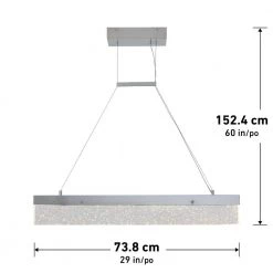 Essence Bar 28-Watt Integrated LED Chrome Modern Island Light Hanging Pendant Light Chandelier for Kitchen Dining Room by Artika -KINWELL shop chrome artika chandeliers pdt eb 40 1000