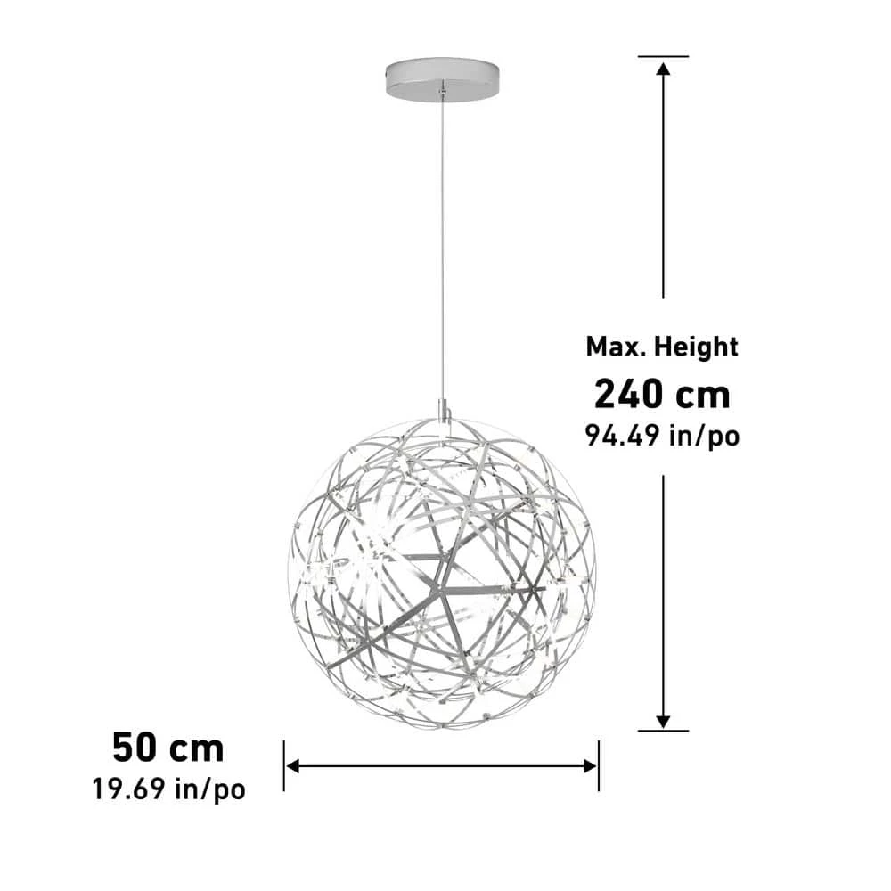 Elden Big 23-Watt 1-Light Chrome Integrated LED Hanging Pendant Light by Artika 6 Elden Big 23-Watt 1-Light Chrome Integrated LED Hanging Pendant Light by Artika - Image 4